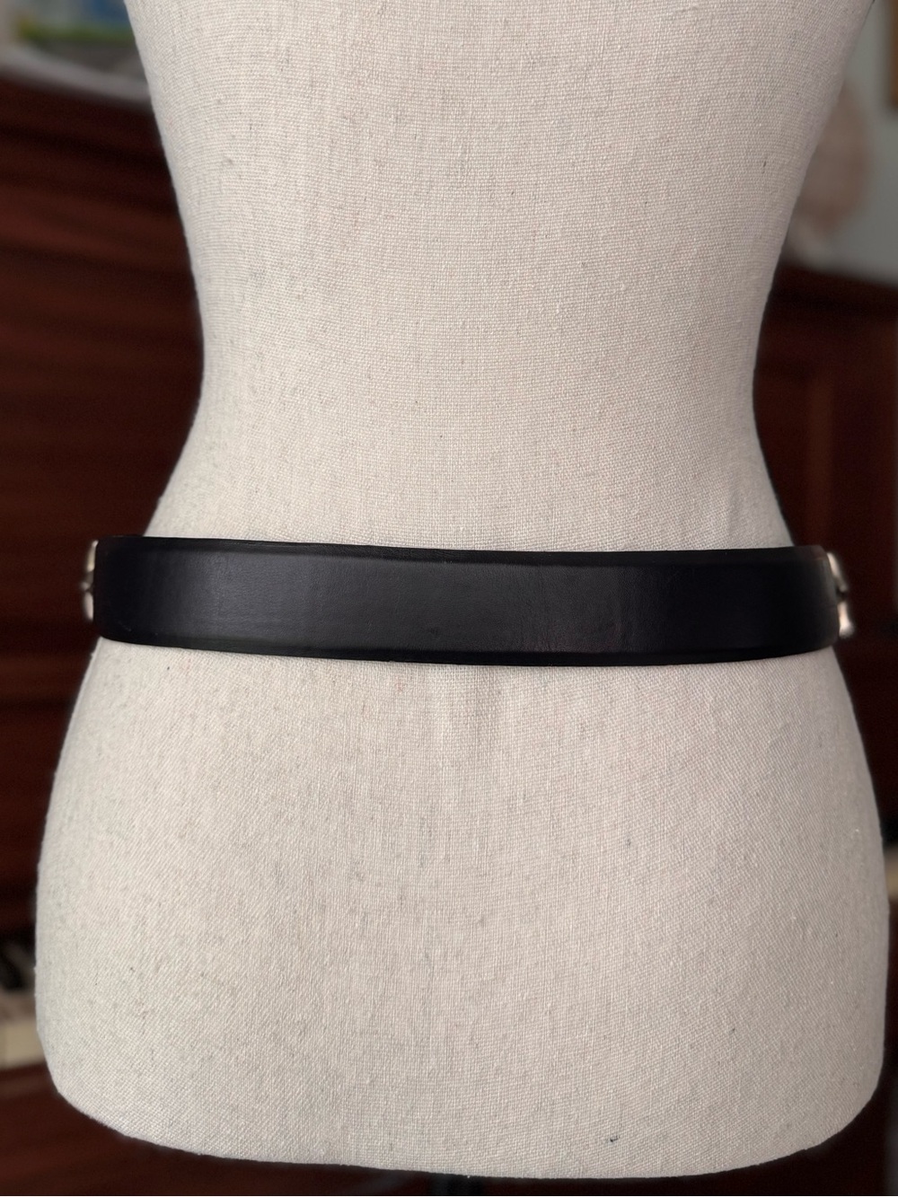 VTG Carlisle Black Leather Star Studded Belt S Gold Buckle Celestial 90’s Punk - Picture 7 of 16